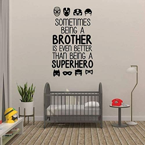 Superhero Mask Family Brother Quote Vinyl Wall Art Sticker for Home Room Decal
