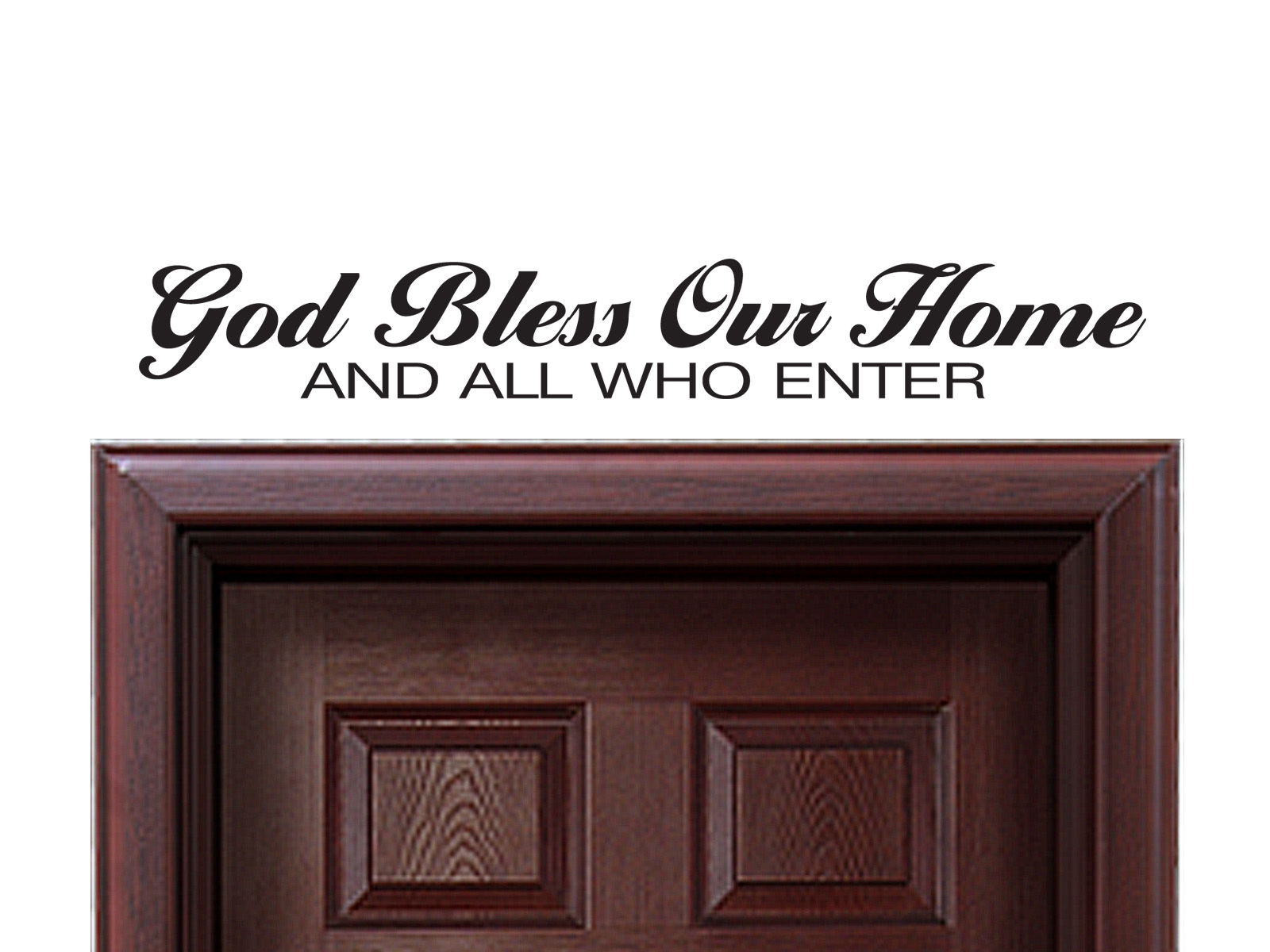 FGD God Bless Our Home Vinyl Wall Decal in White or Black 4″ x 24″ (DW02)