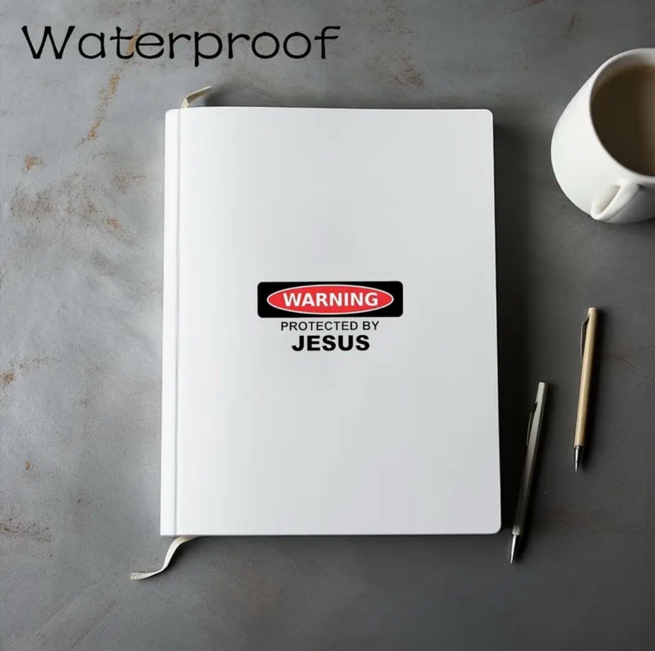 3 PACK WARNING PROTECTED BY JESUS 2.75” WATERPROOF VINYL DECAL STICKER LOT 3PCS