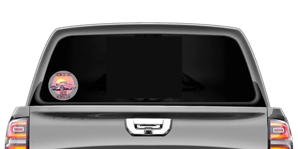 Car Classics “Pink Cadillac ” – 4″ Handcrafted Vinyl Decal Vehicle Cooler Laptop