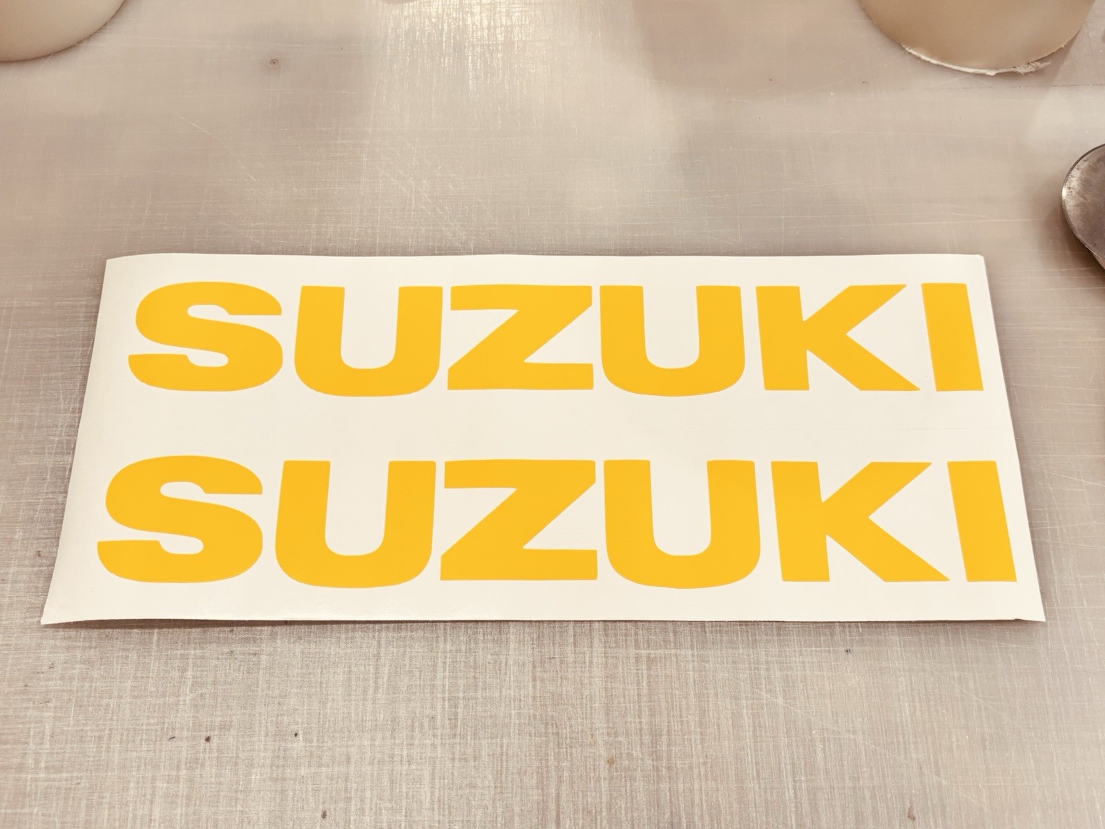 TWO Arai Helmets TEXT Die Cut Vinyl Decals For Honda Kawi Suzuki Yamaha KTM Husq