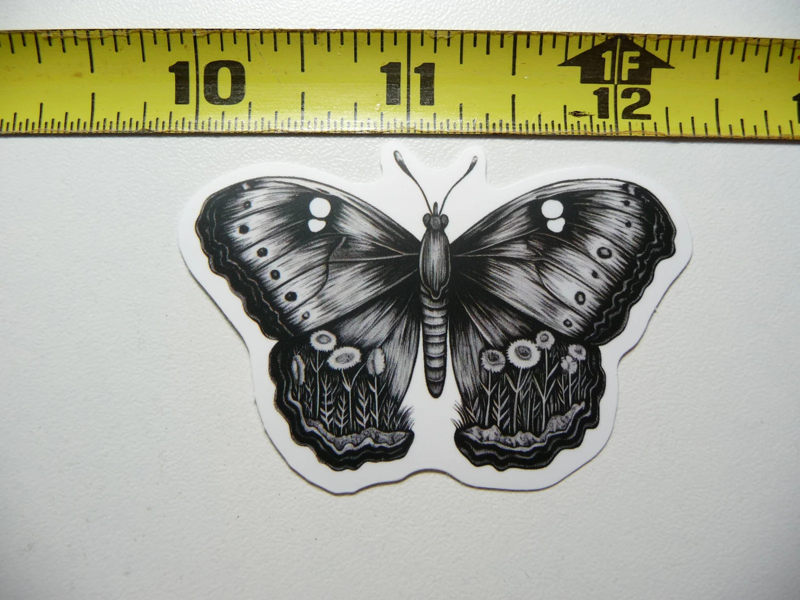 BUTTERFLY SUNFLOWER FIELD SMALL STICKER DECAL NATURE OUTDOORS FUN CALMING