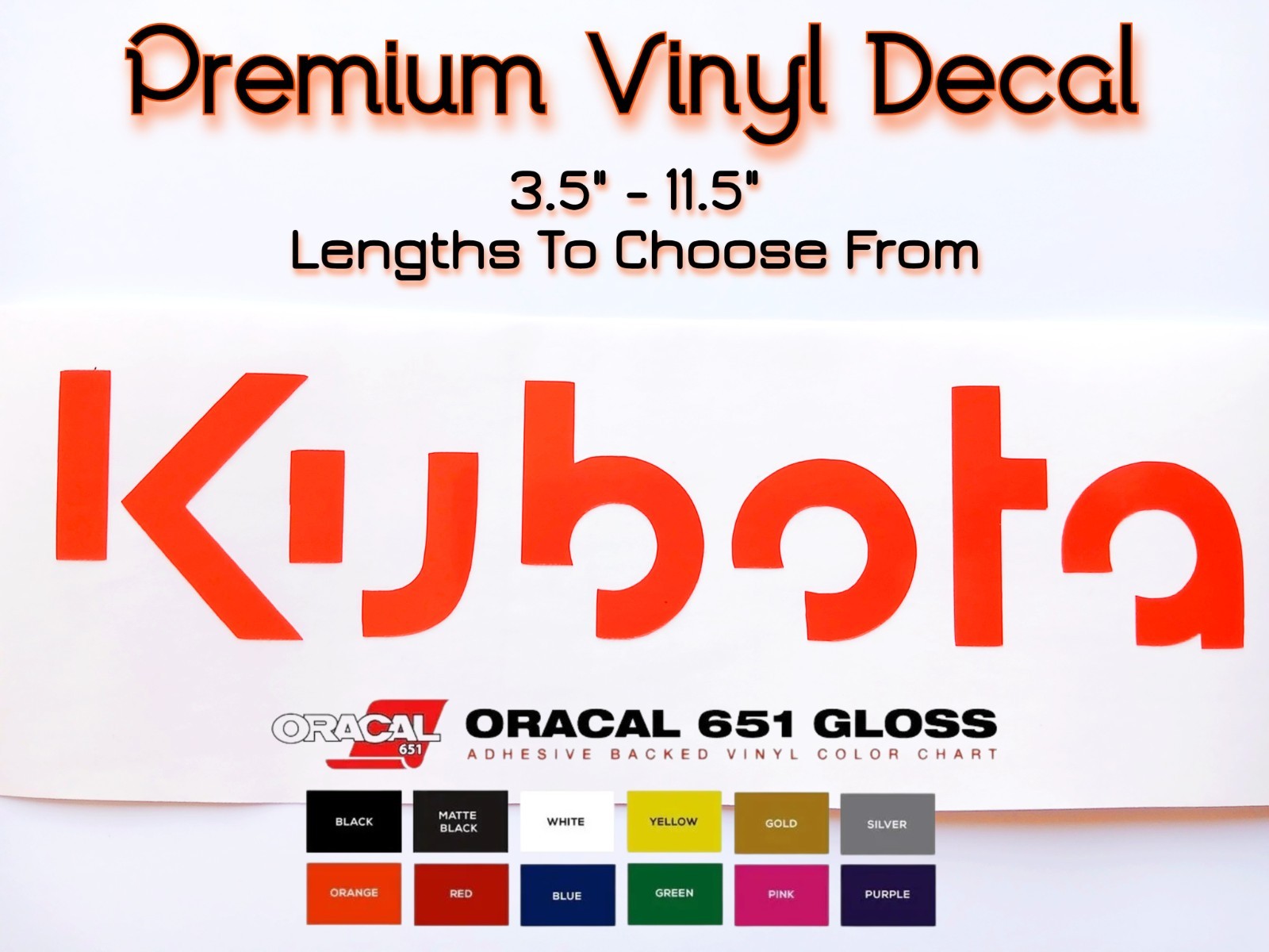 Kubota Sticker 3.5″ 5.5″ 7.5″ 11″ Tractor Mower Blade Filter Belt B L BX T GR Z