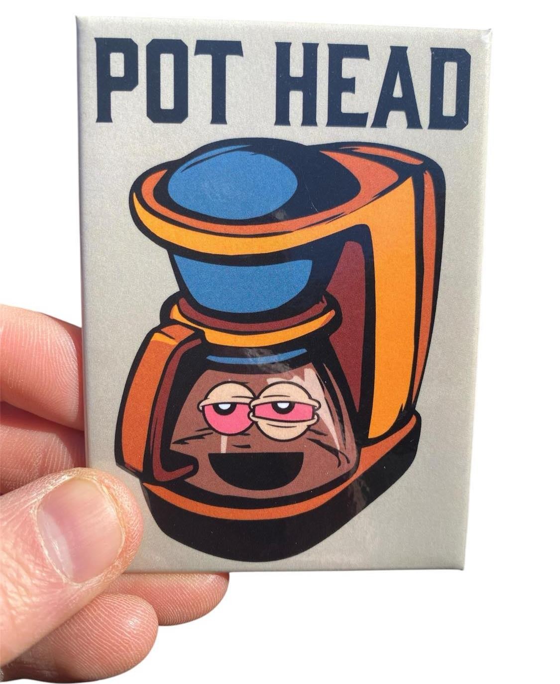 “POT HEAD” Funny Coffee Maker Kitchen Fridge Magnet – 3.5″ x 2.5″ Made in USA