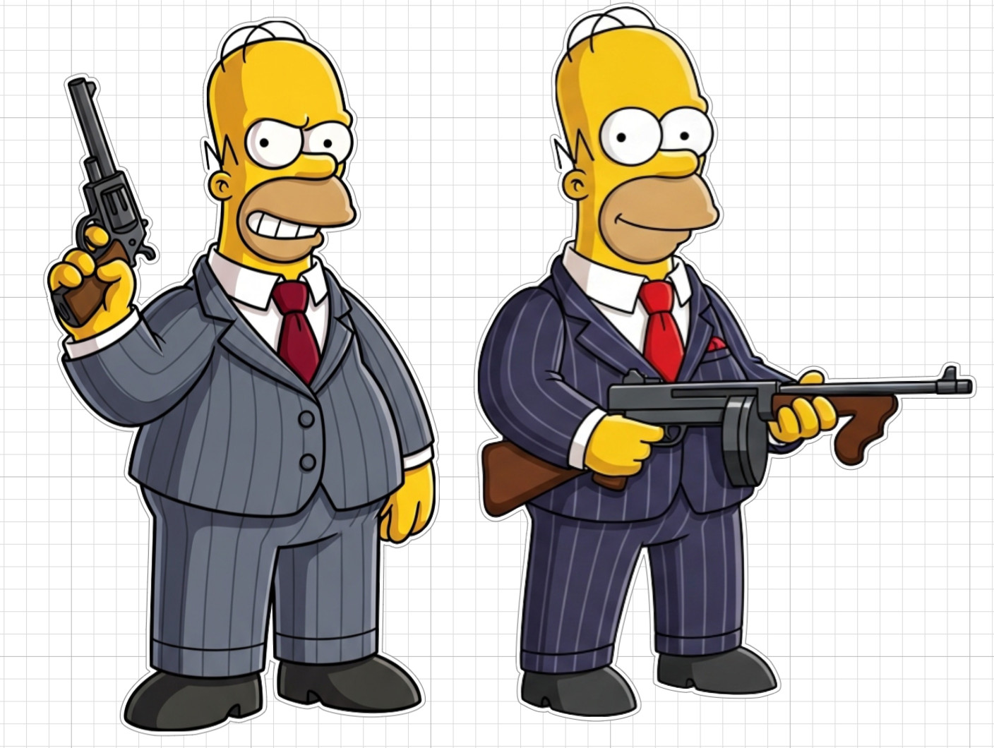 4″ 4 Pack Gangster Homer Simpson Stickers Cell Phone Laptop Skate Sticker Party