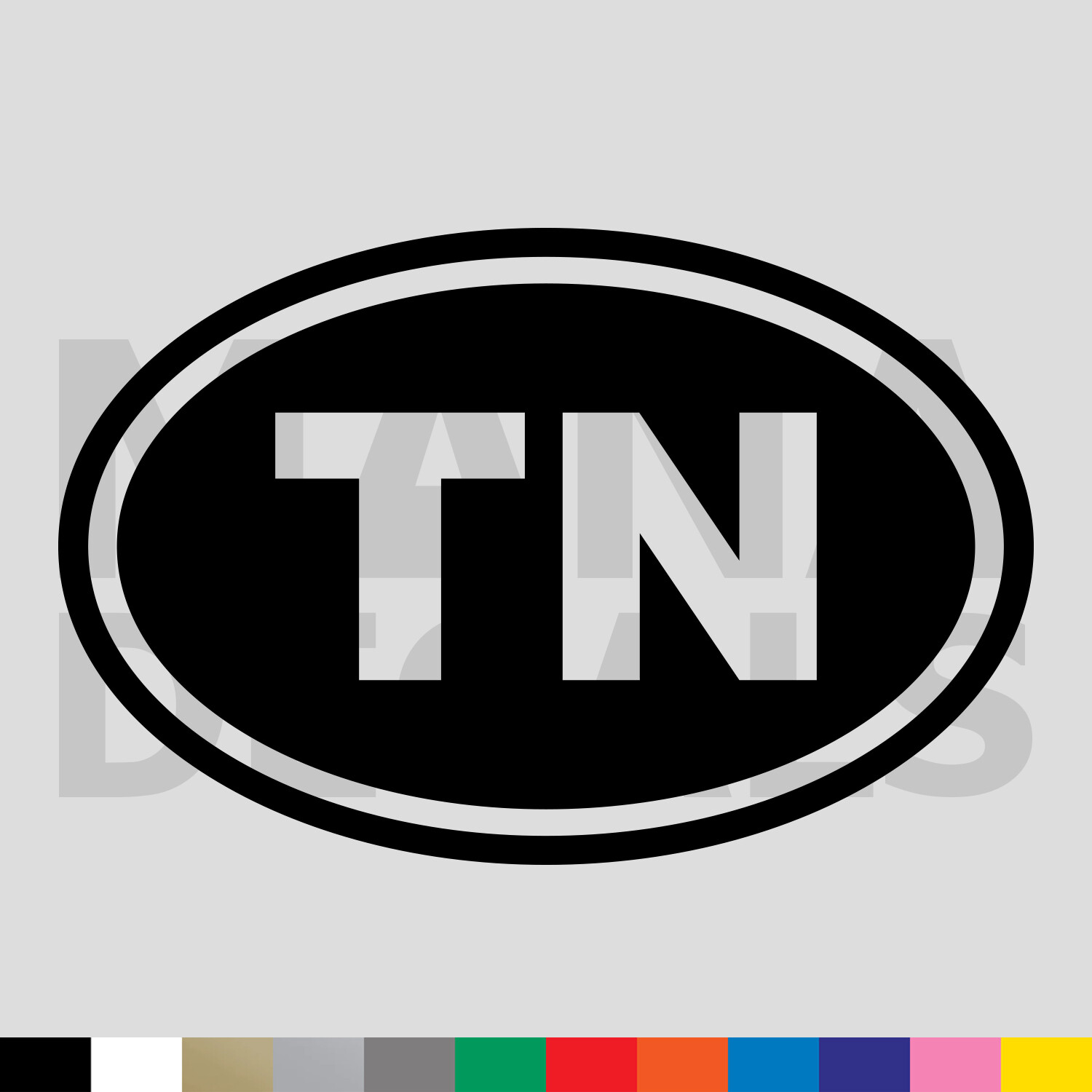Tenessee TN State Oval Vinyl Die Cut Decal Sticker