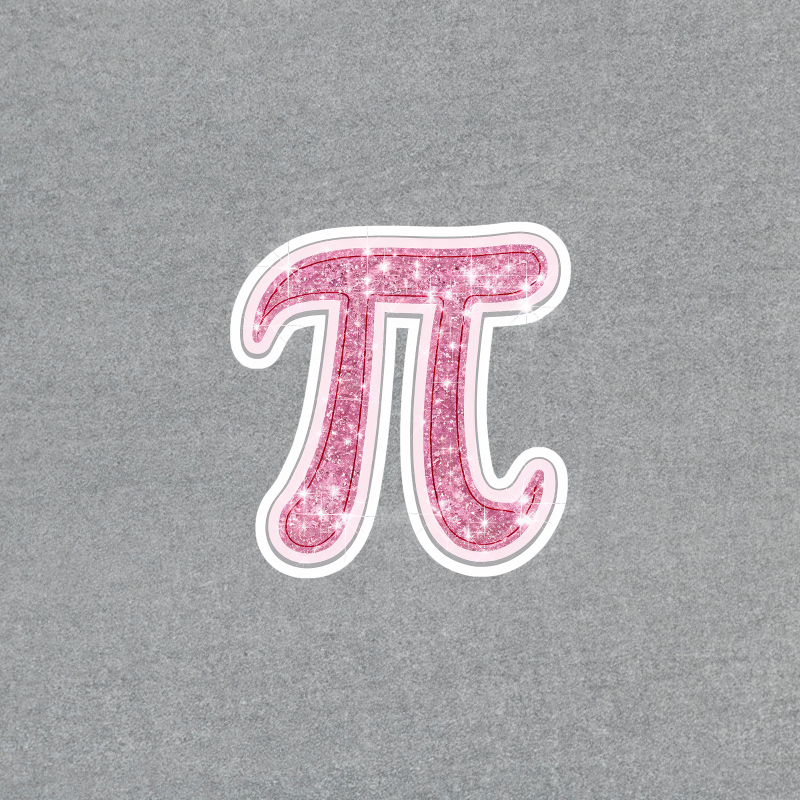 Pink Glitter Pi Symbol Math Sticker – Perfect for Pi Day Celebrations #6037