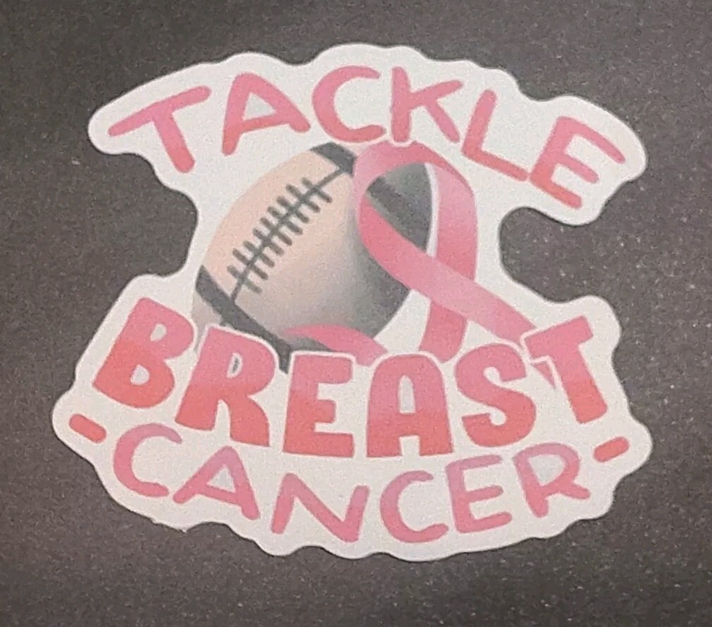 Breast Cancer Awareness Tackle Breast Cancer Football 2.25″ Decal