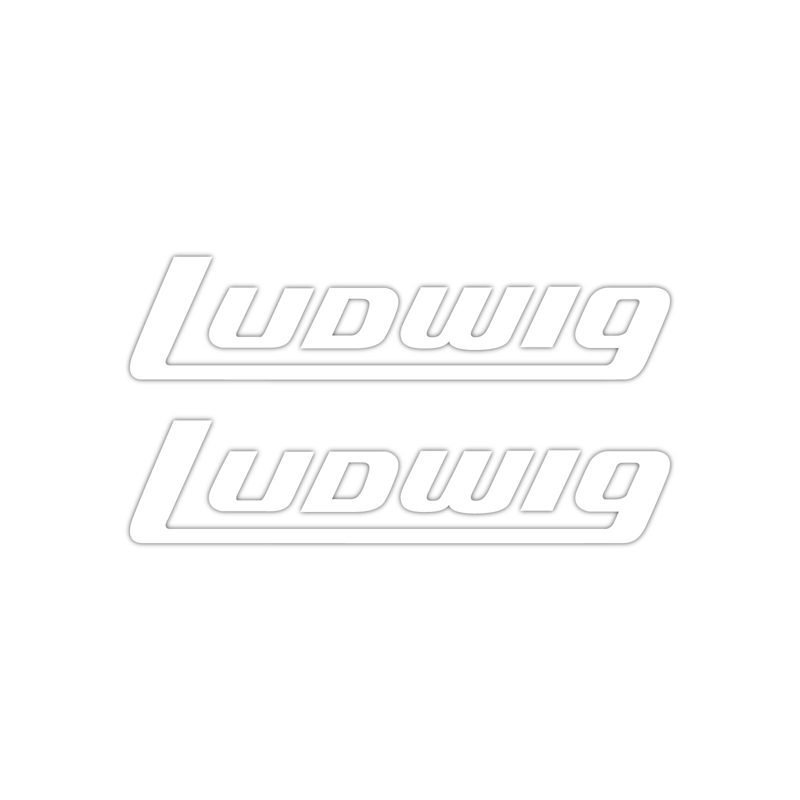 Ludwig Decals (Set of 2) White 11″ Repro Stickers