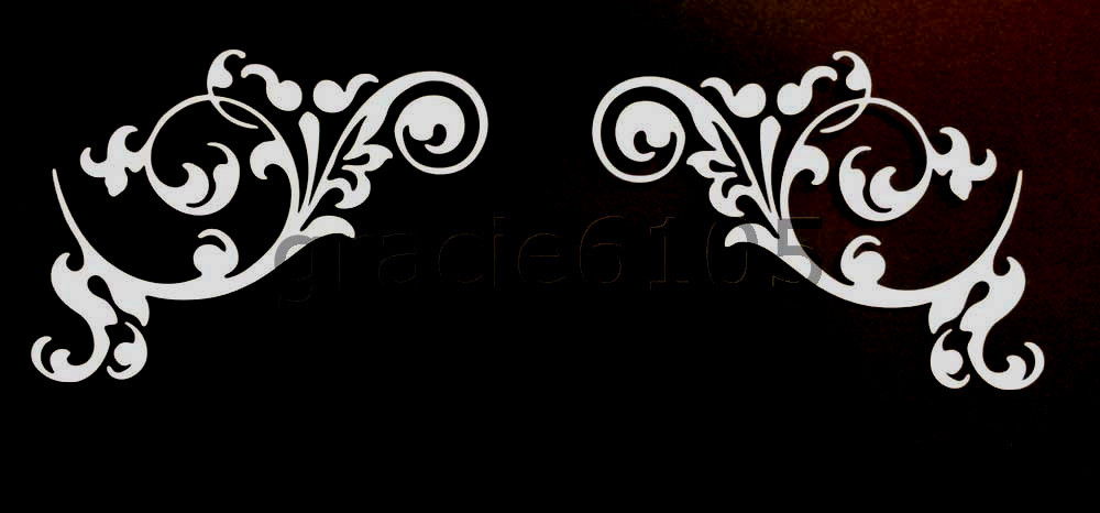 1 SET- Floral Corner-Vinyl Decal Wall, Window Art Sticker 15″ Long x 10.70″ High