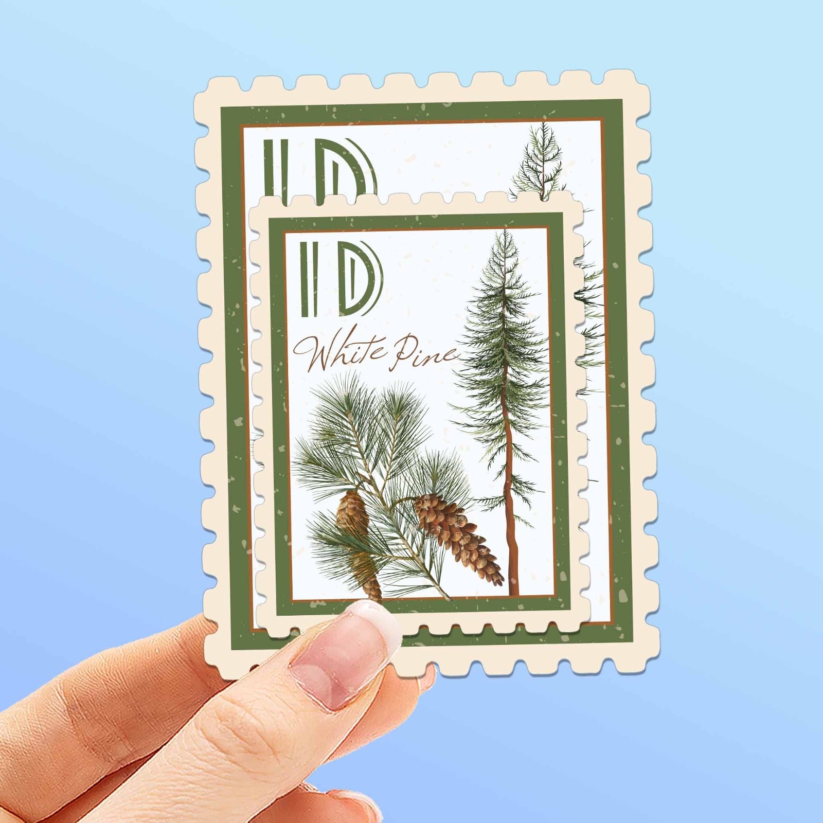 Idaho State Tree White Pine Sticker- ID Vintage Stamp Decal
