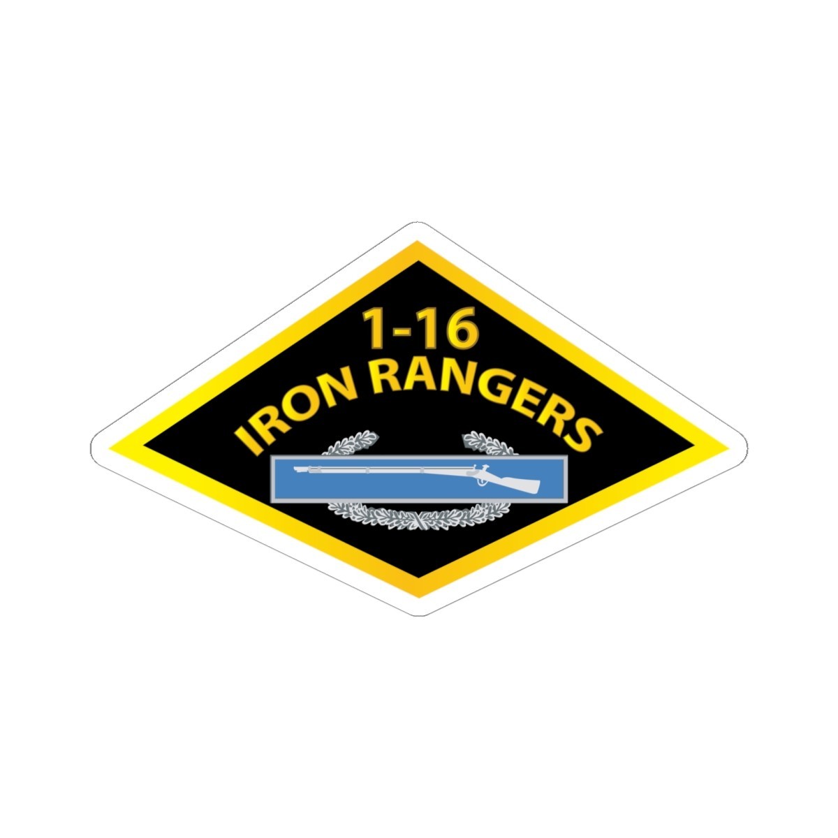 Kiss-Cut Stickers – Army – 1st Bn,16th Infantry – Iron Rangers w CIB w Txt X 300