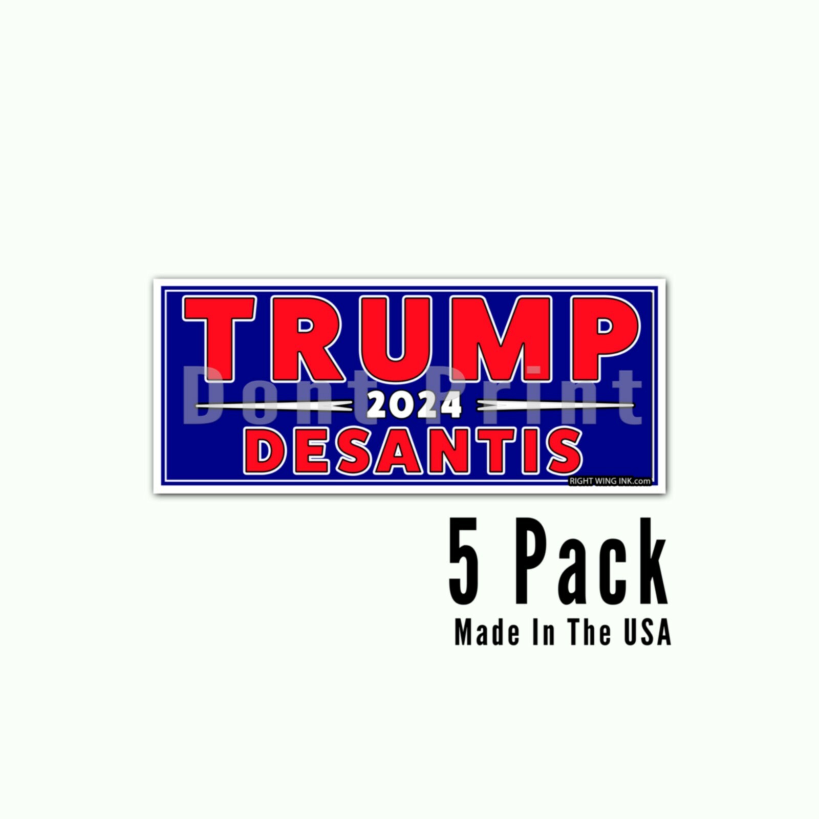 Trump Desantis 2024 Blue – Stickers Decals Made In the USA Black – 5 Pack