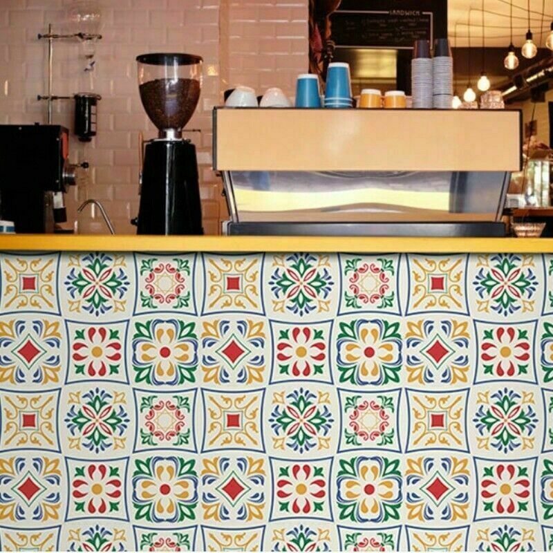 Waterproof Ceramic Tile Sticker Self Adhesive Kitchen 3D Floor Wall Stickers