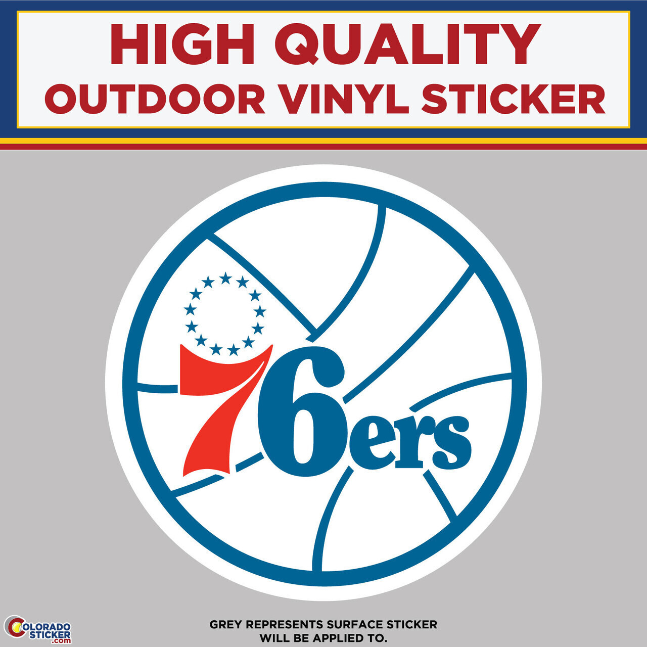 76ers Logo, High Quality Vinyl Stickers