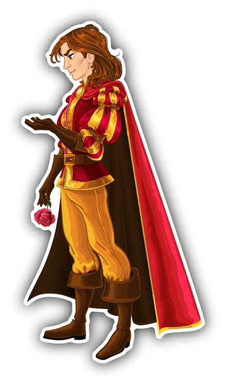 Prince Rose Cartoon Car Bumper Sticker Decal
