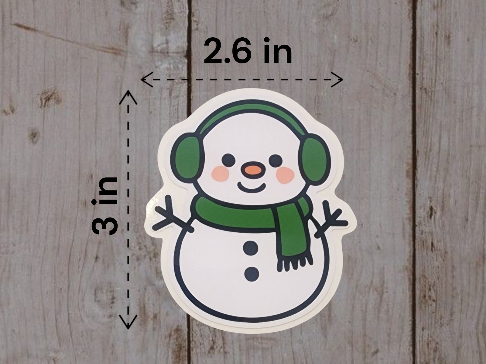 Cute Snowman WInter Sticker, Waterproof for Tumblers, Crafting & More