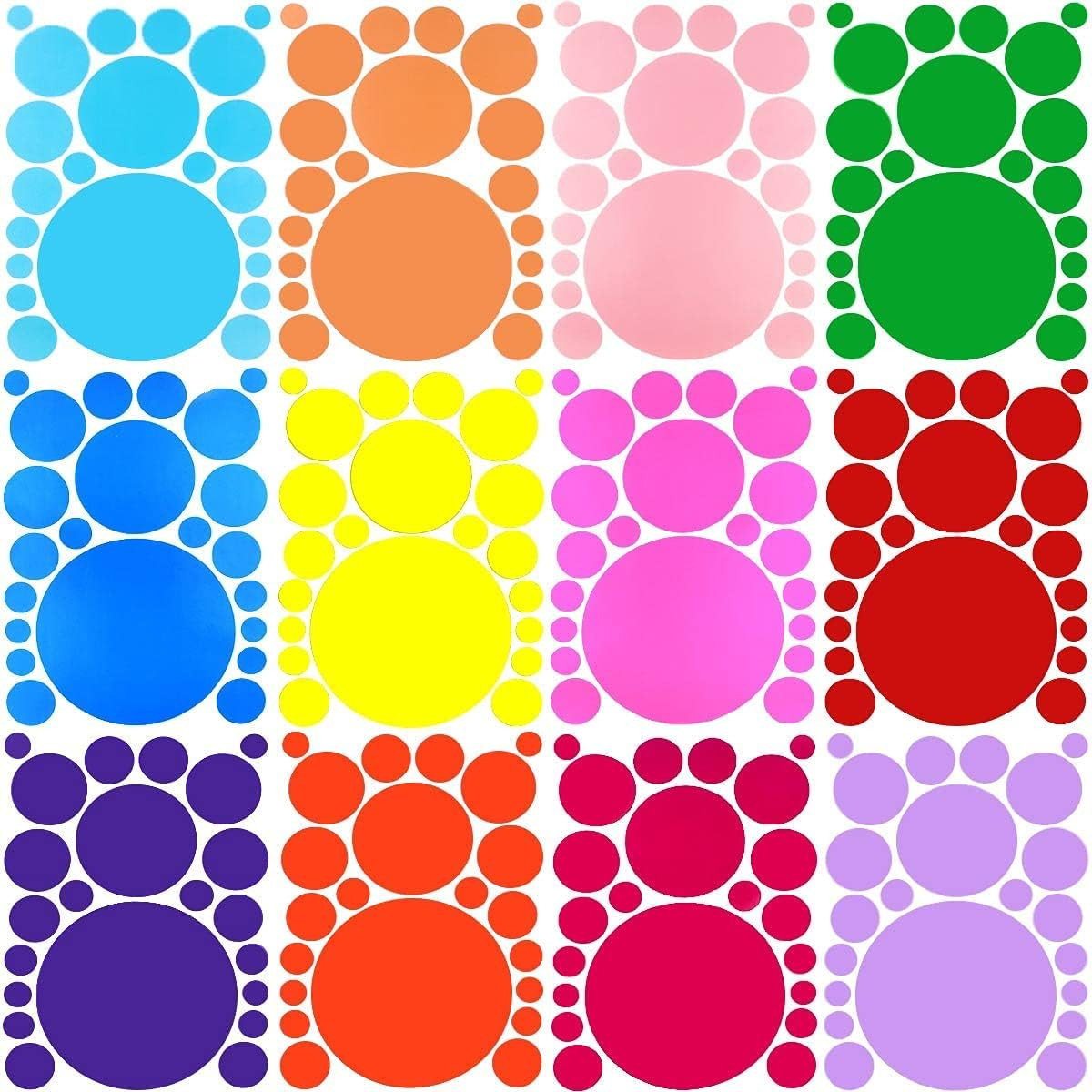 264 Pieces Polka Dot Wall Decals Circles Decals for Wall Vinyl Dots Stickers Set