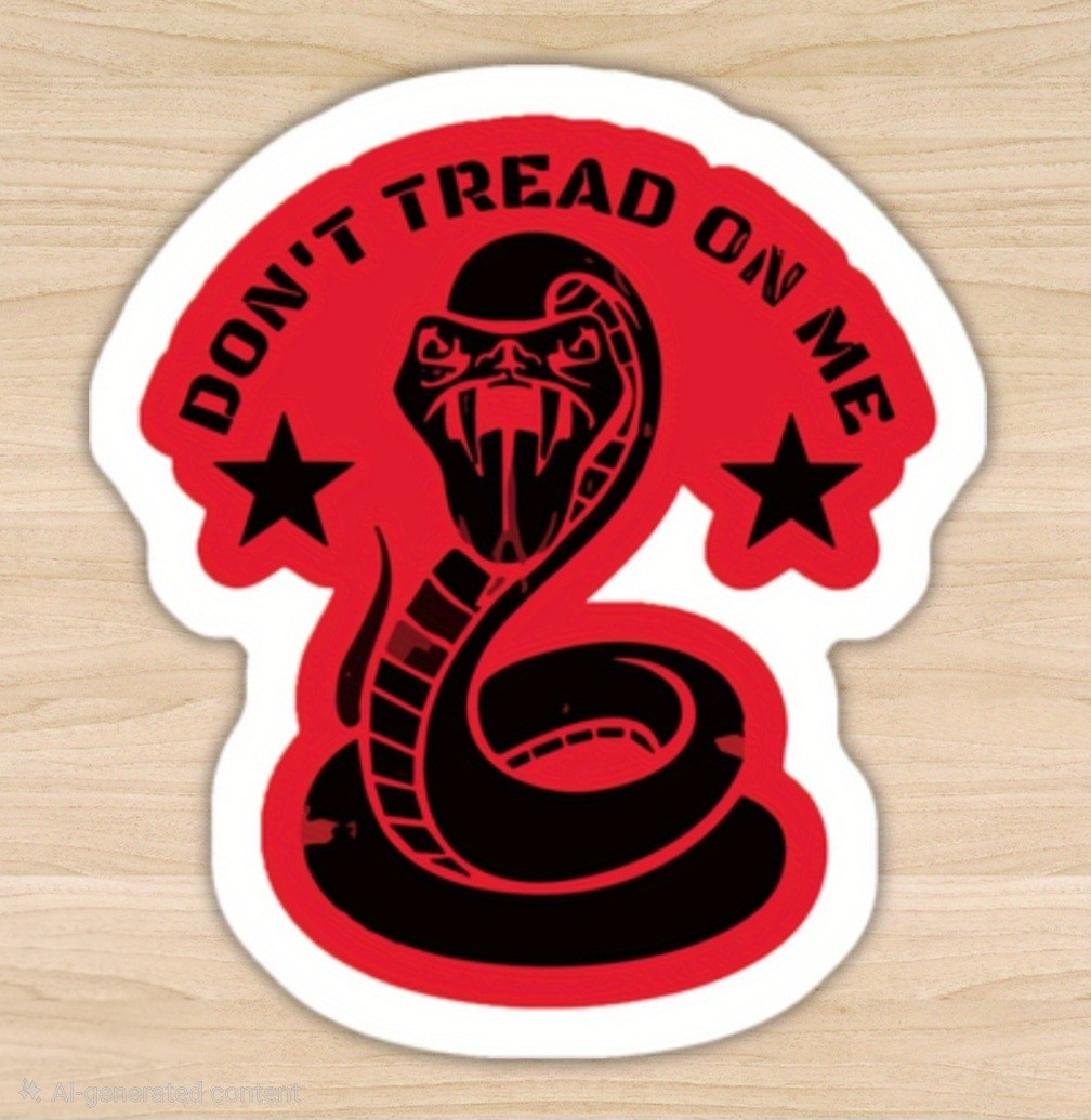 Don’t Tread On Me Red Black White Sticker Decal 3 3/4″x 4 1/8″