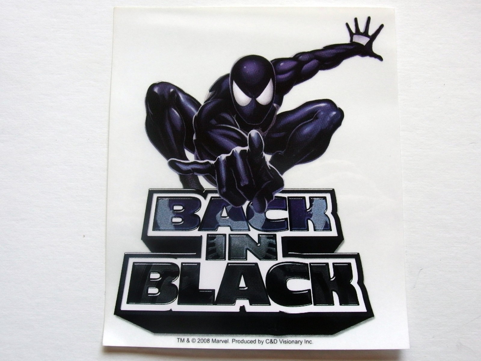 Spider-Man Back in Black Clear Sticker Marvel, C&D Visionary 2008 4.5″ x 5.25″