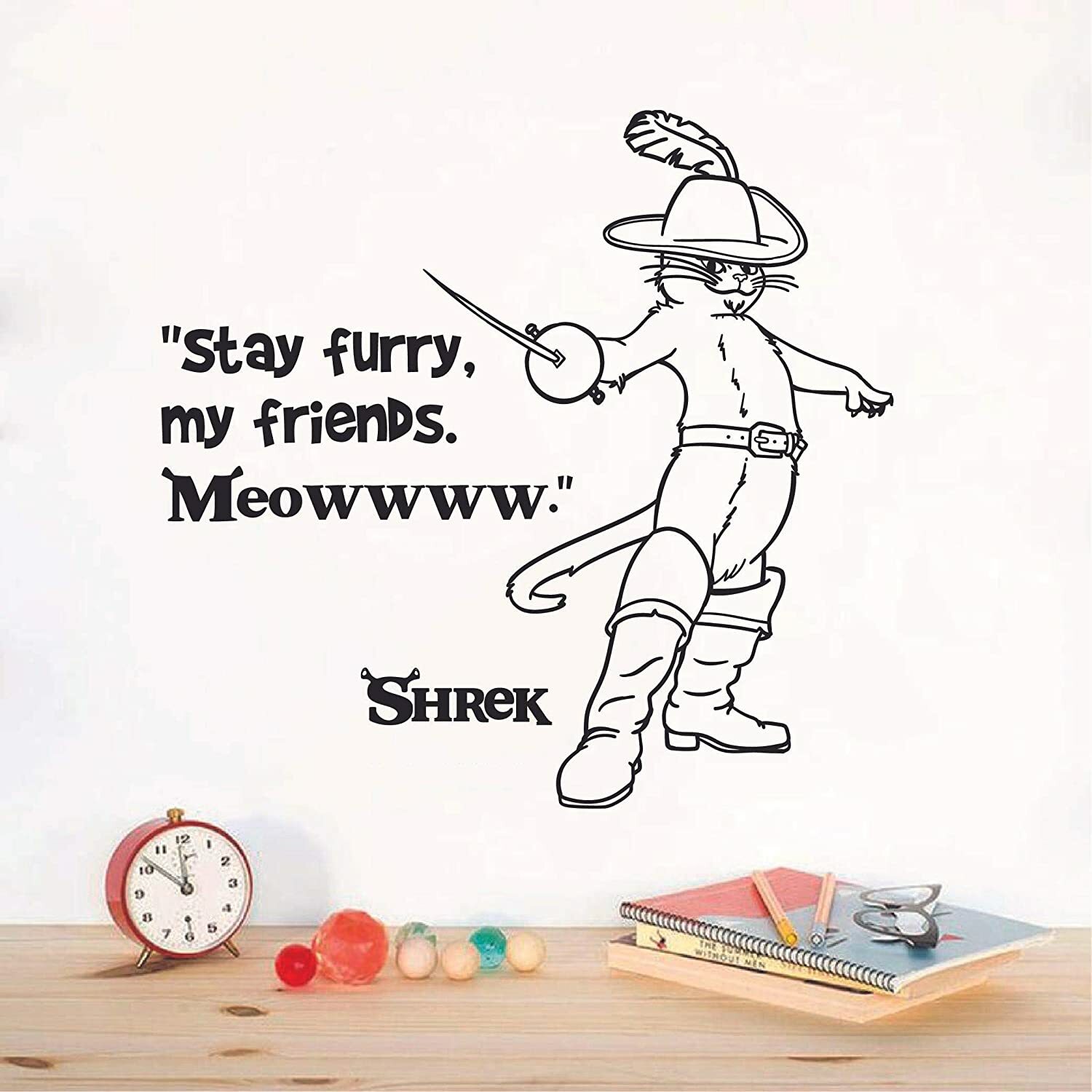 Furry Puss Shrek Quote Cartoon Wall Sticker Vinyl Art Decal Decor Kids Room Home