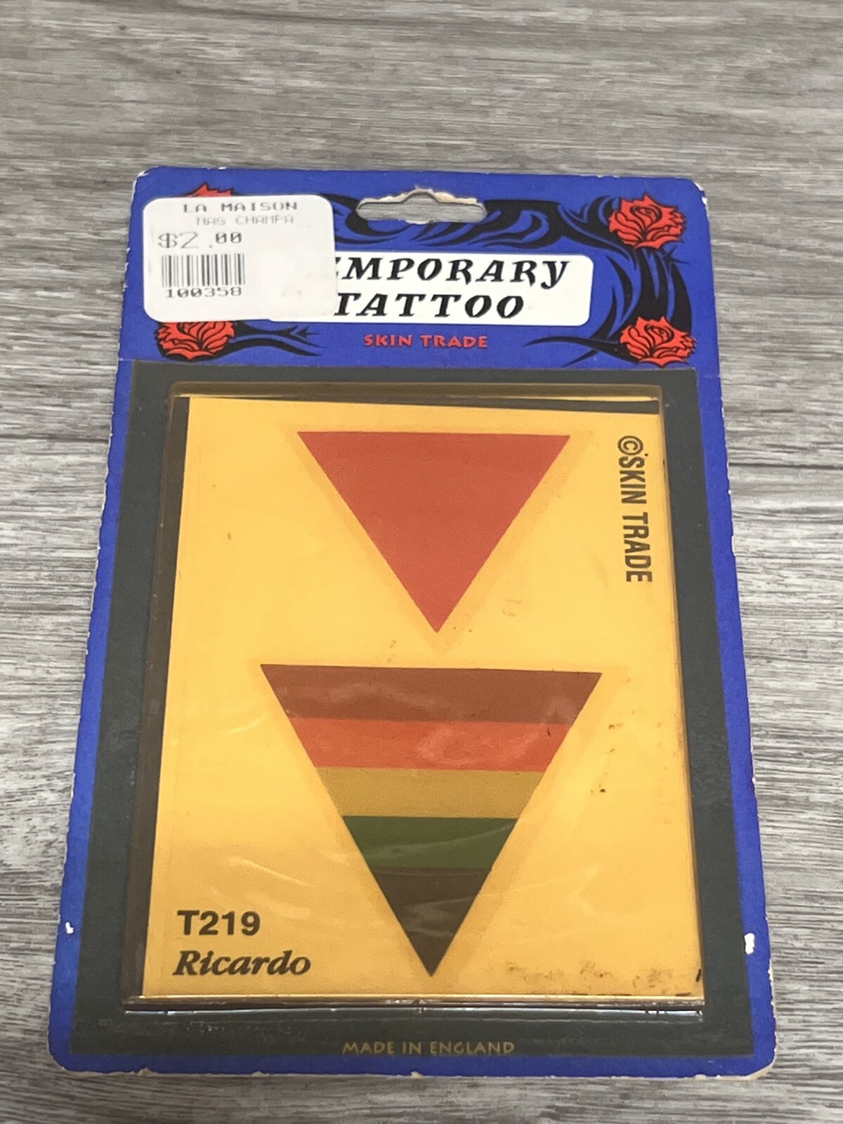 NOS SEALED Prism Rainbow Skin Trade T219 ‘Ricardo’ Temporary Tattoo