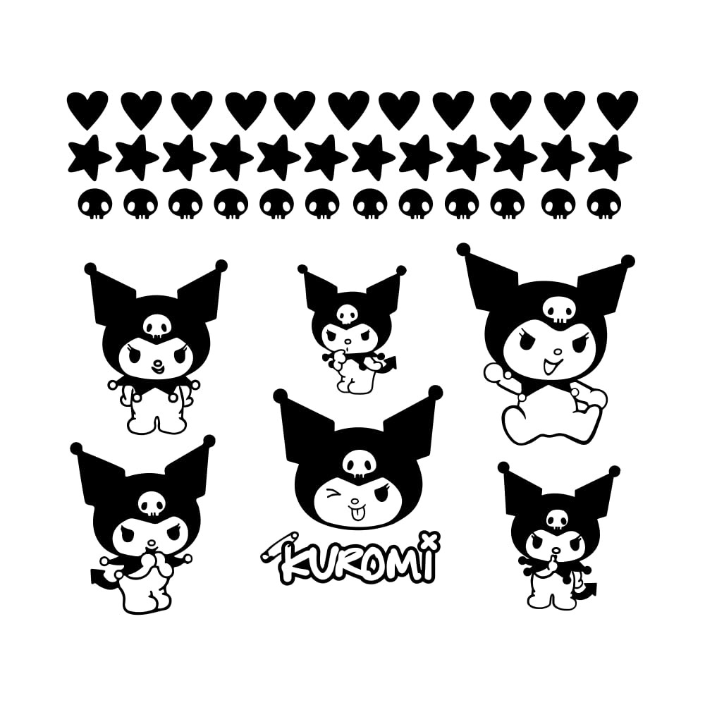 Vinyl Wall Art Decal – Kuromi – 7″ x 9″ Each – Trendy Cool Fun Anime Inspirin…