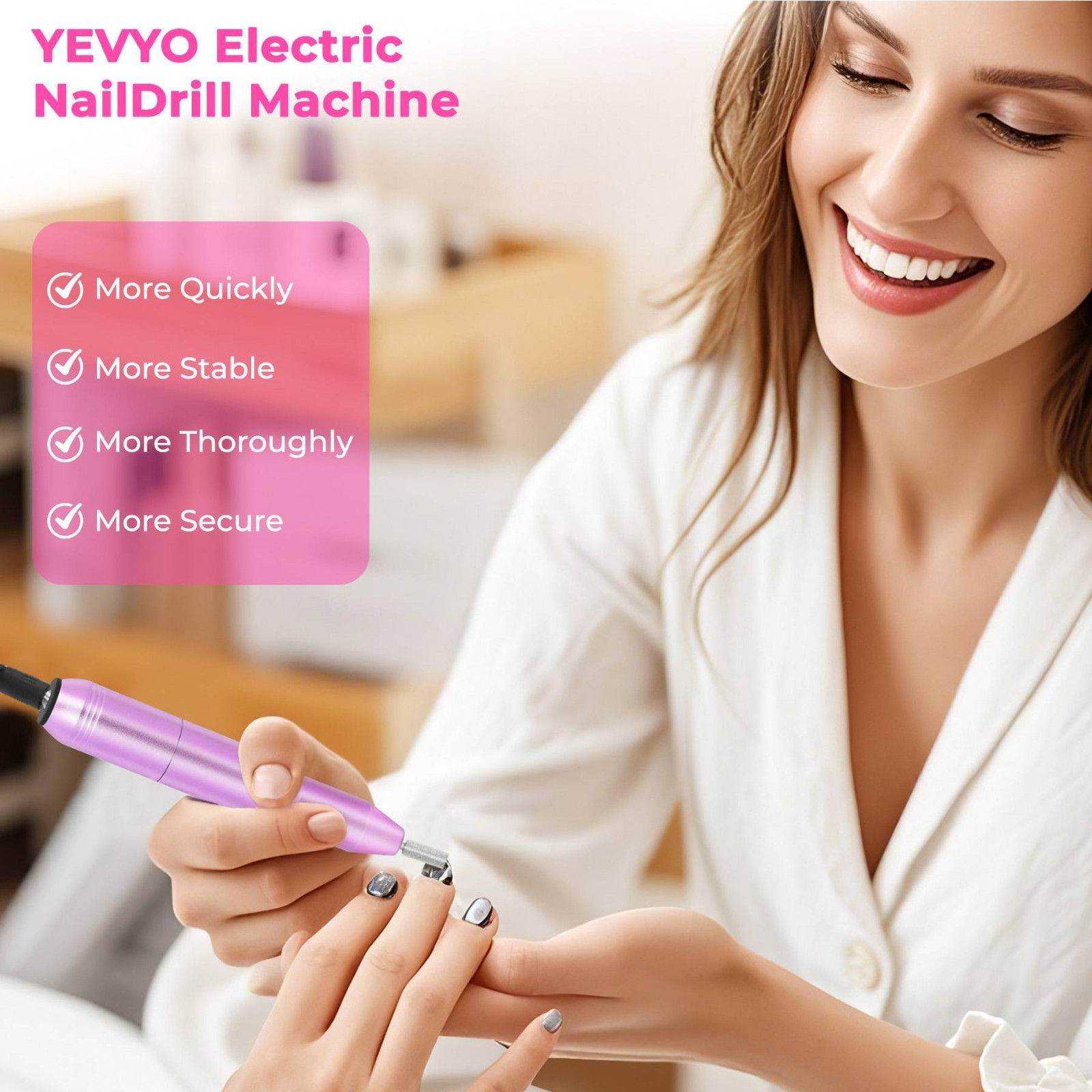 Professional Portable Electric Nail File Kit, Manicure With Nail Drill Bits