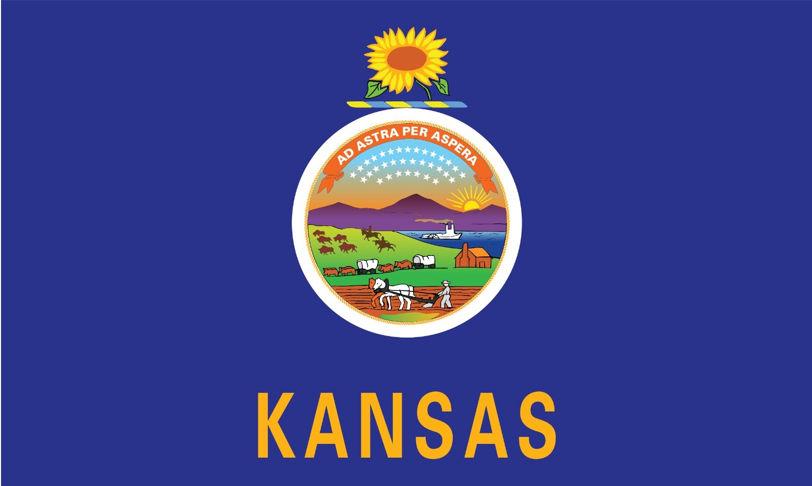 Kansas State Flag Vinyl Decal Sticker Car Truck Bumper Laptop Mug Tumbler