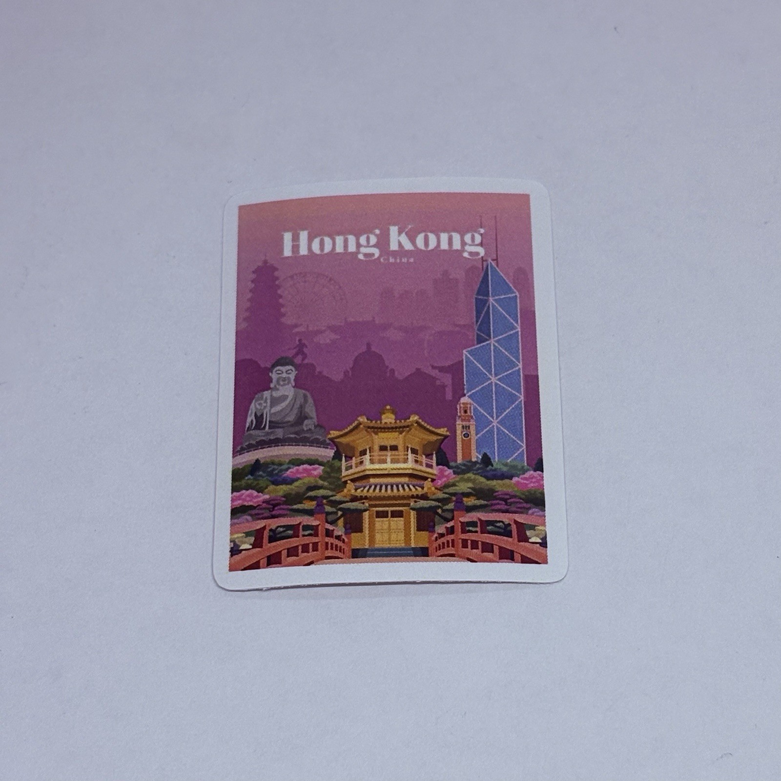 Hong Kong China Sticker Buddha Travel City Tour Art Decal Vinyl Souvenir Tc6