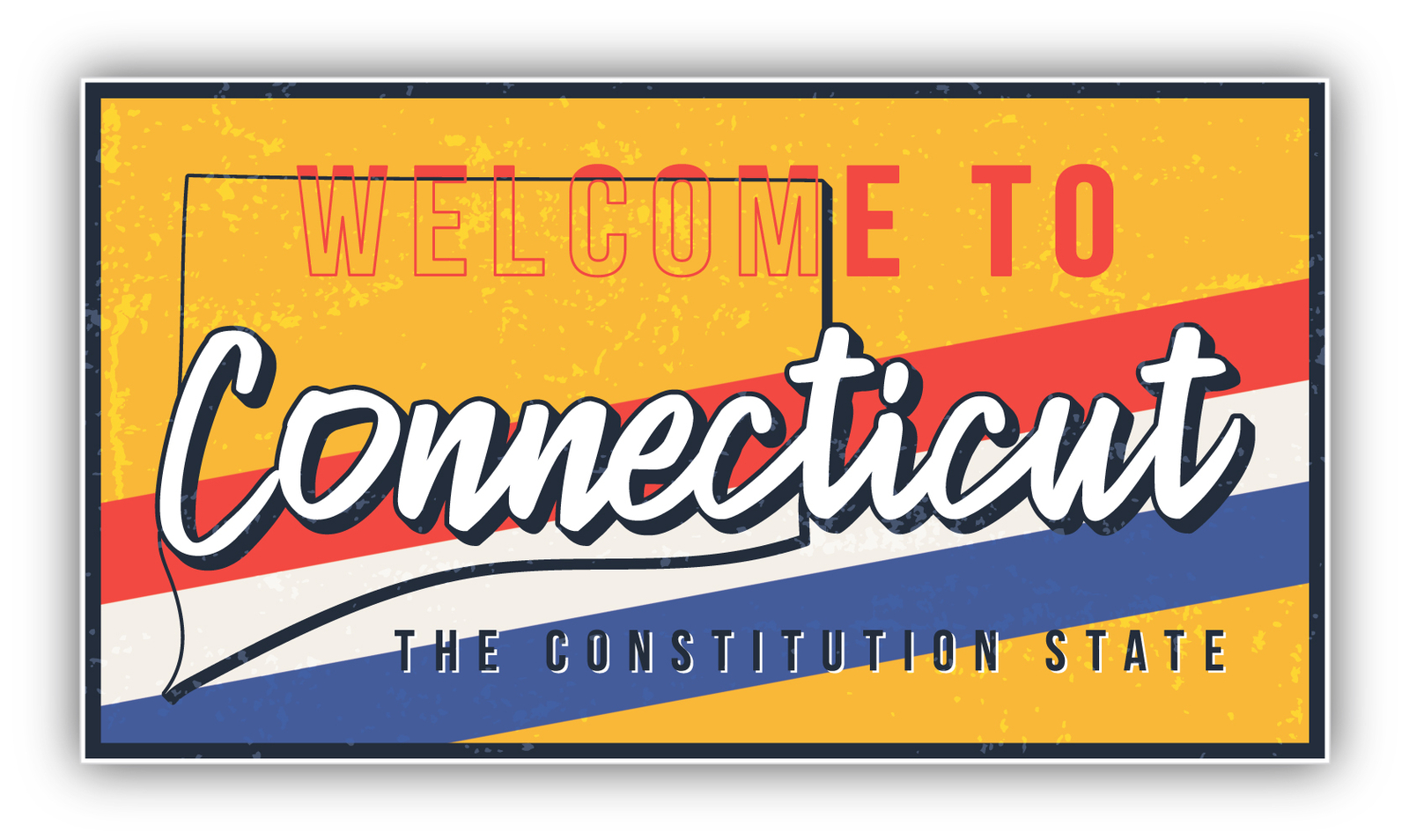 Welcome To Connecticut USA State Vinyl Sticker Decal