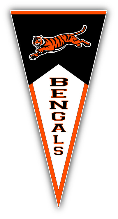 Cincinnati Bengals NFL Football Pennant Decal Car Sticker – 3”, 5”, 6” or 8”