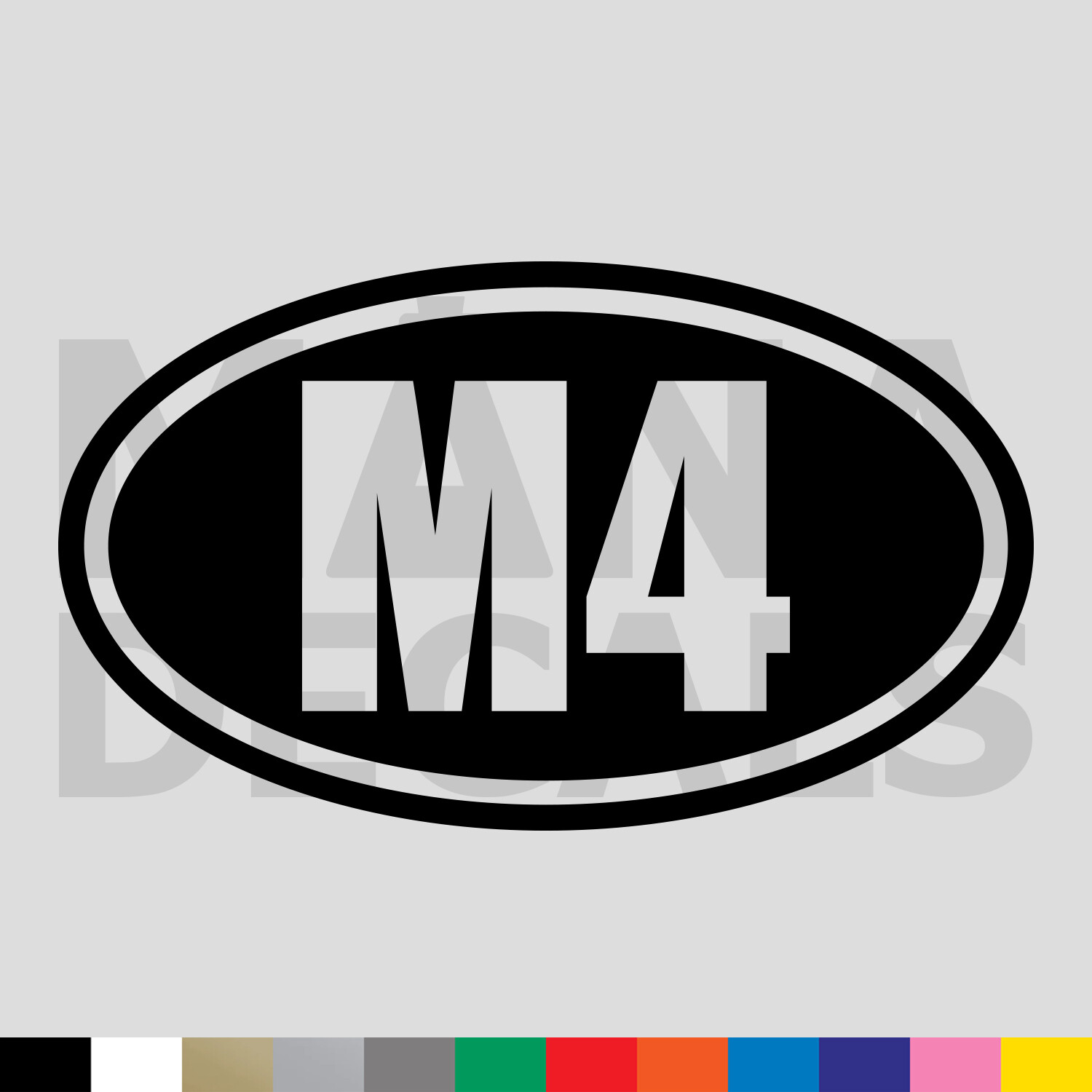 M4 Oval Vinyl Die Cut Decal Sticker – 2A Gun Rights Rifle Pistol