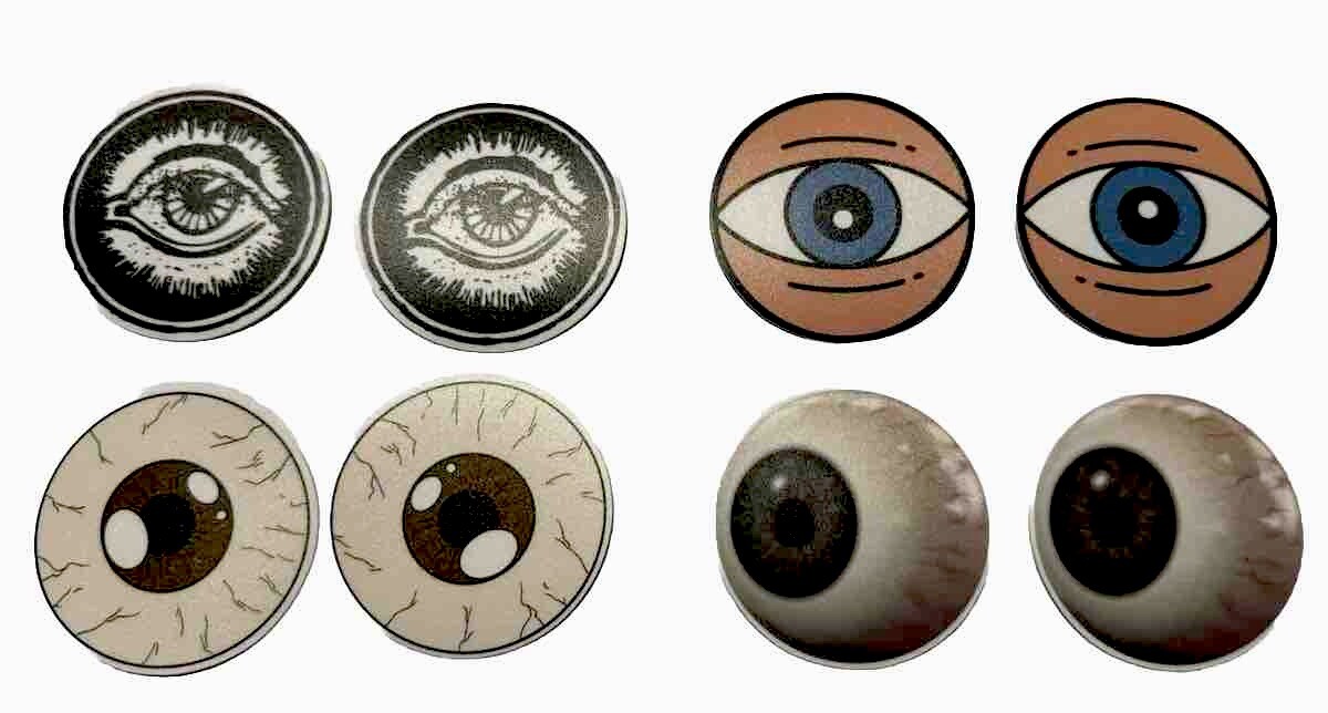 Vinyl Eyeball Stickers 2” Set Of 8 + 1 Mystery Glow In The Dark Fantasy GOT