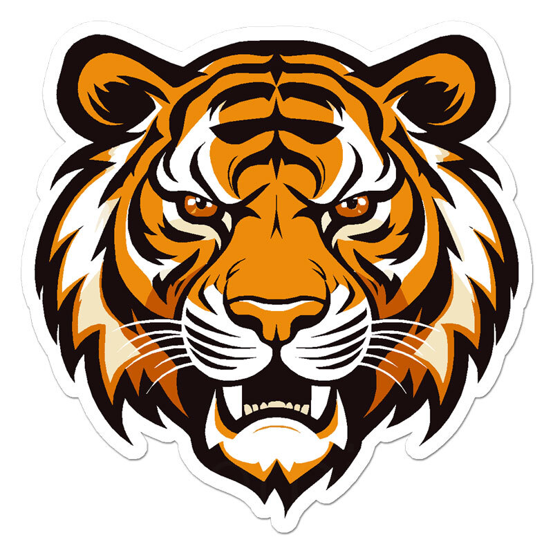 Tiger Head, Vinyl Decal Sticker, Indoor Outdoor, 3 Sizes, #11235