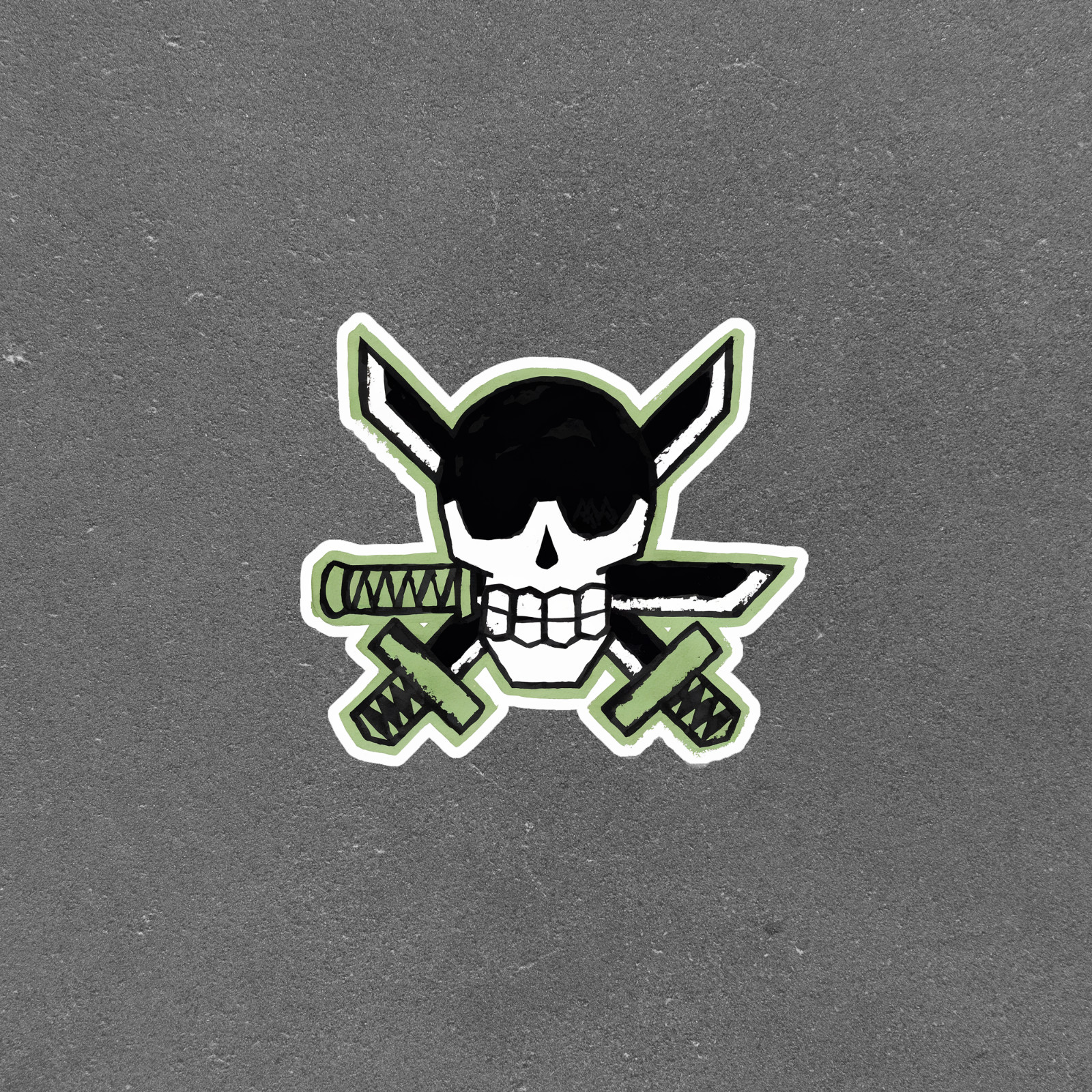 Zoro Pirate Hunter Skull Sticker – One Piece Anime Decal Graphic Swords Manga Ar