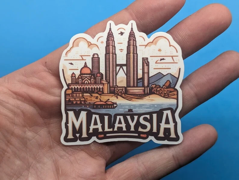 Malaysia Travel Sticker – Asia Decal for Suitcase, Laptop, Water Bottle & More