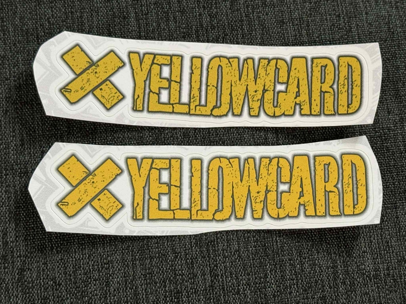 Lot of 2 YELLOWCARD 1″ x 4 1/4″ Band STICKERS Yellow Black White FAST! FREE!