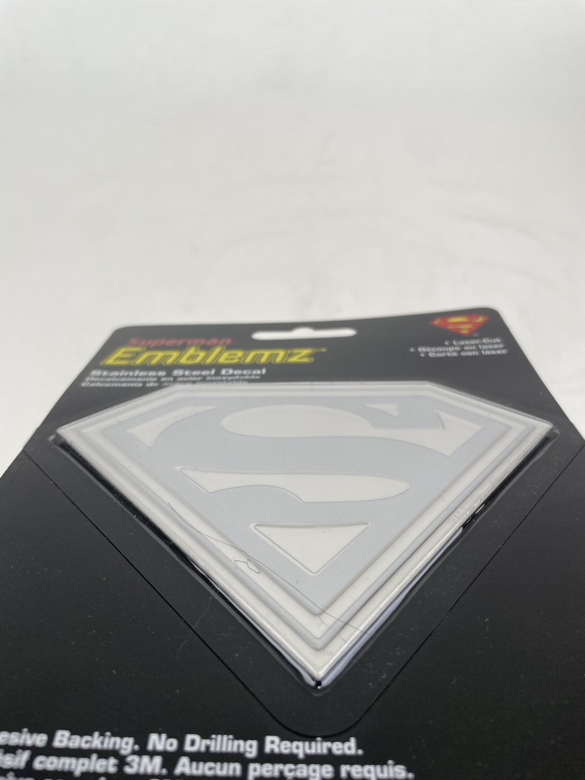 Official Licensed Superman Super Man Stainless Steel Thin Emblem Decal 2 pak