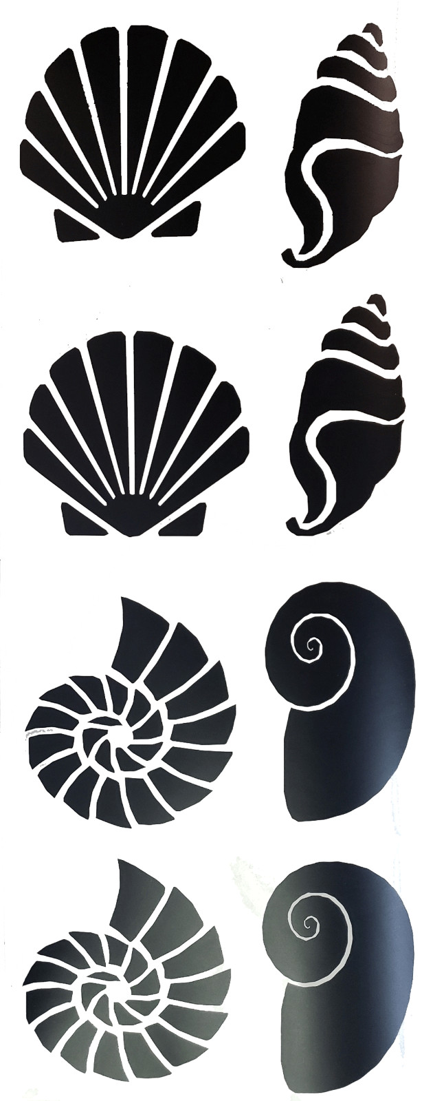 Sea Shell Wall Art Bathroom Decal Sticker Removable 8 pc set