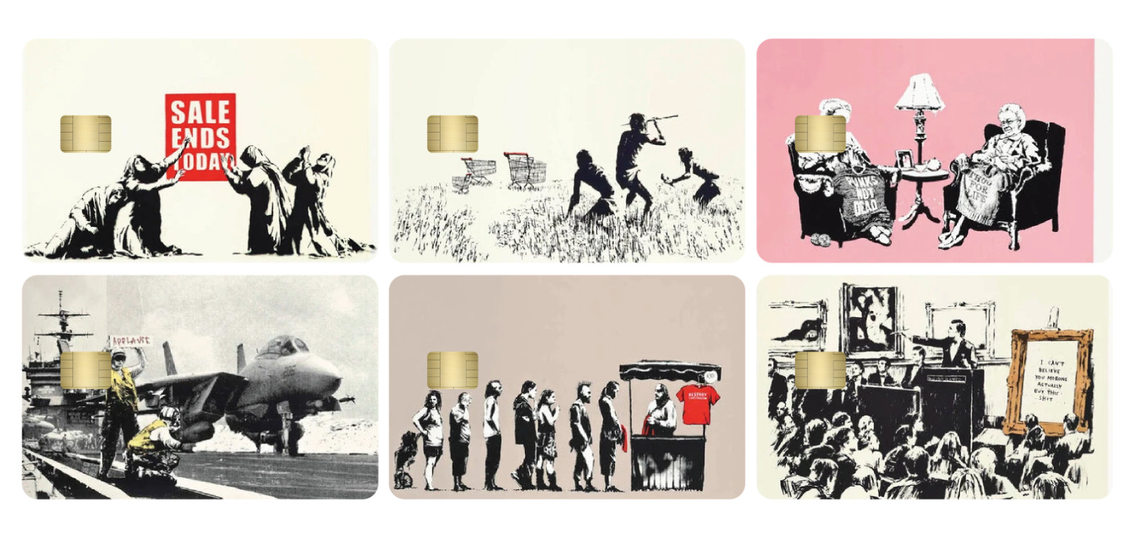 Banksy ‘Flower Thrower’ Sticker (6-Pack) | Street Art Graffiti Credit Card Skin