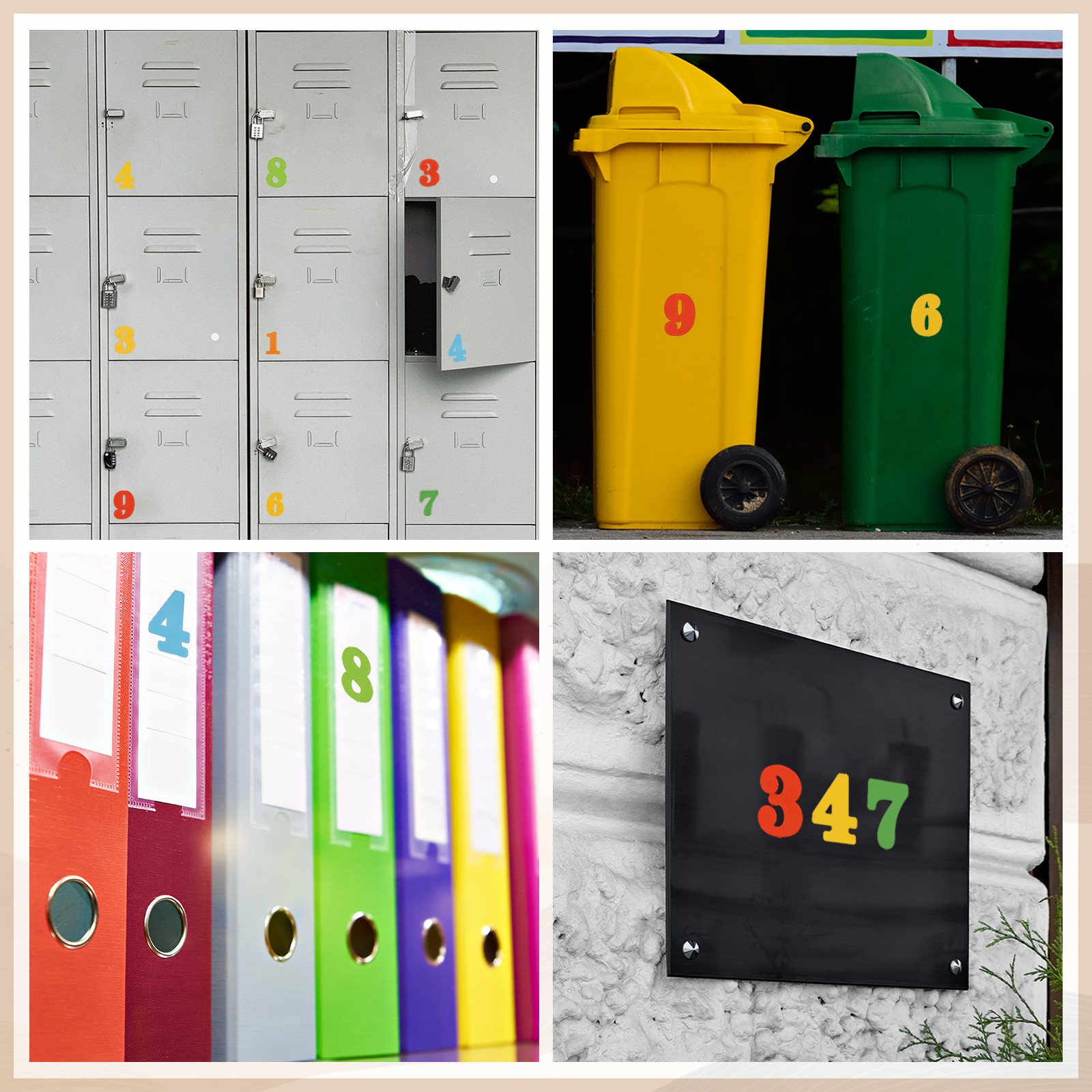 200 Pcs 10 Sheets Mailbox Numbers for Outside, 2 Inch Black Number Sticker