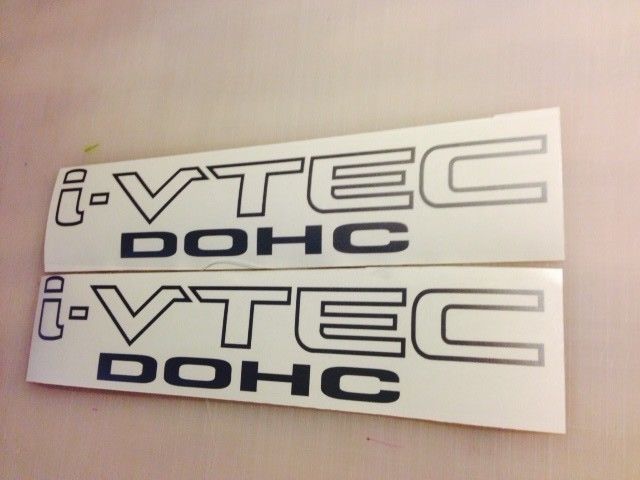 (2)I-VTEC DOHC DECALS JDM SI K20 FA5 OEM RSX MUGEN SLAMMED DUMPED BOOSTED