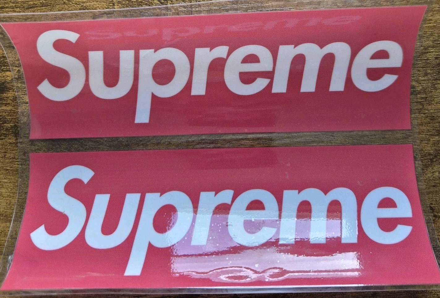 2pc Supreme Red Box Logo 100% Authentic High Quality UV DTF Raised Decal Sticker