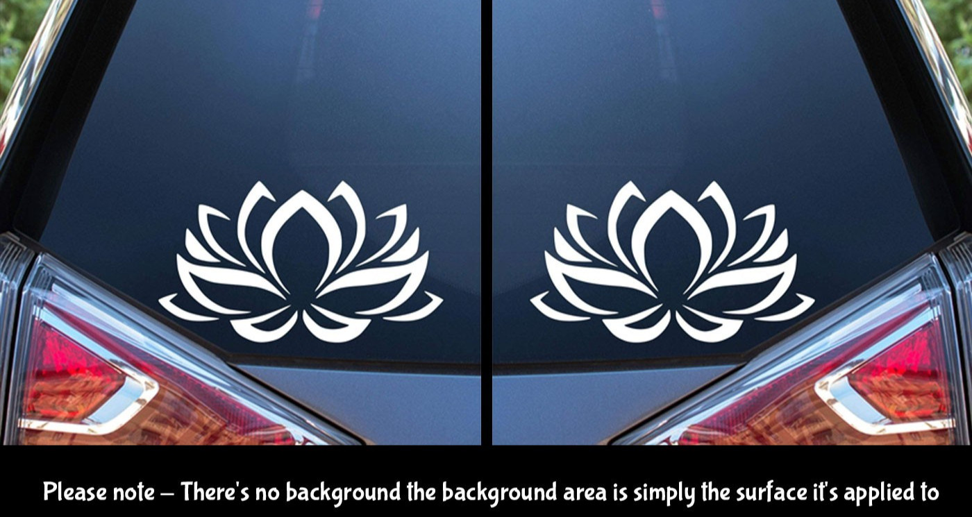 Lotus Flower 2 Pack of 5″ Vinyl Decals Vehicles Windows Laptop Tumbler Mugs