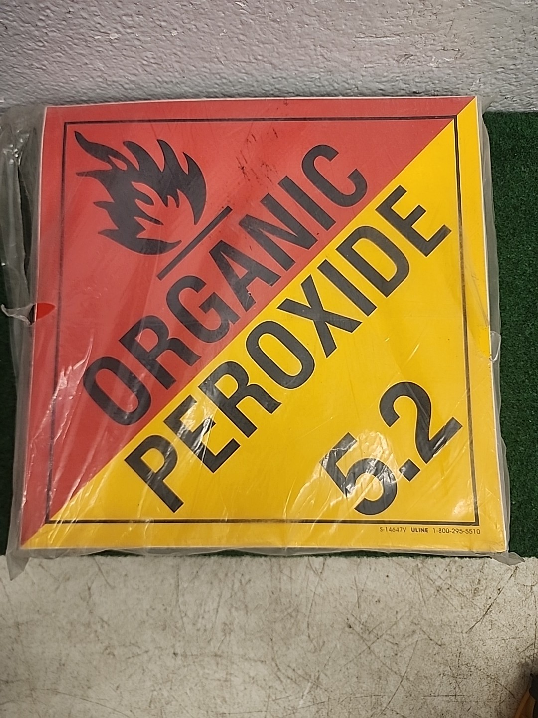 100 Pack Organic Peroxide Hazard Safety Sign Sticker OSHA Compliant Warning