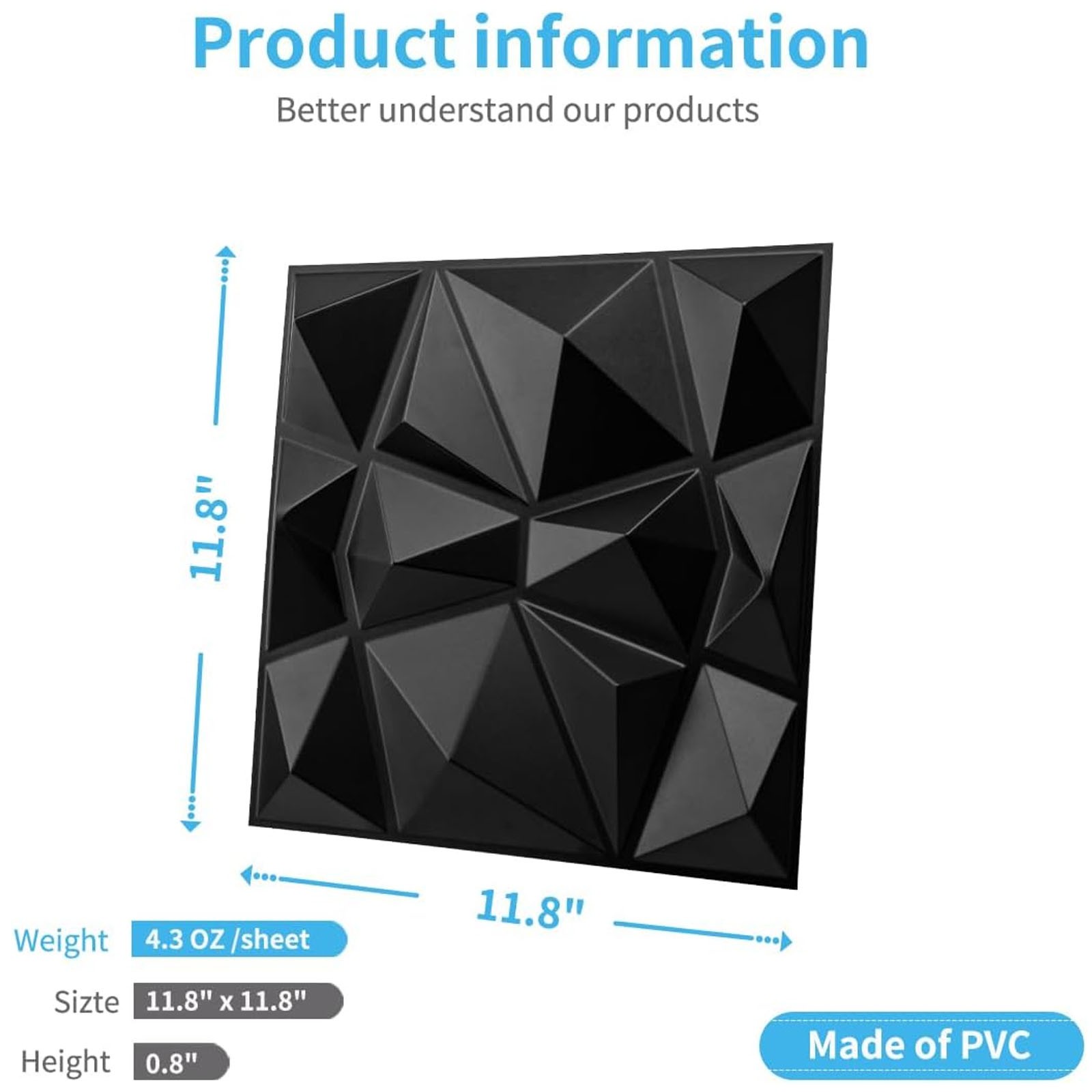 10pcs 3D Wall Panels Decorative Covering PVC Cladding Wallpaper Tiles 30x30cm