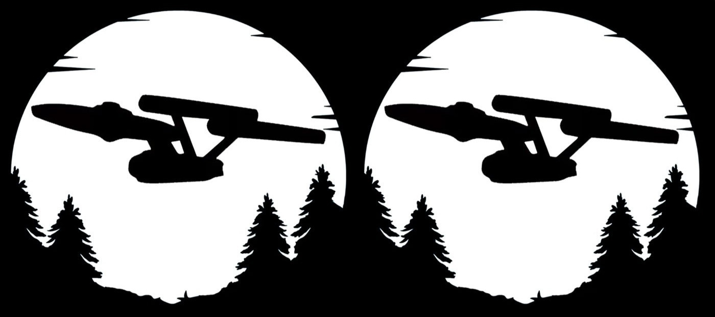 Star Trek Enterprise Full Moon 2 Pack 5″ Vinyl Decals Window Any Flat Surface