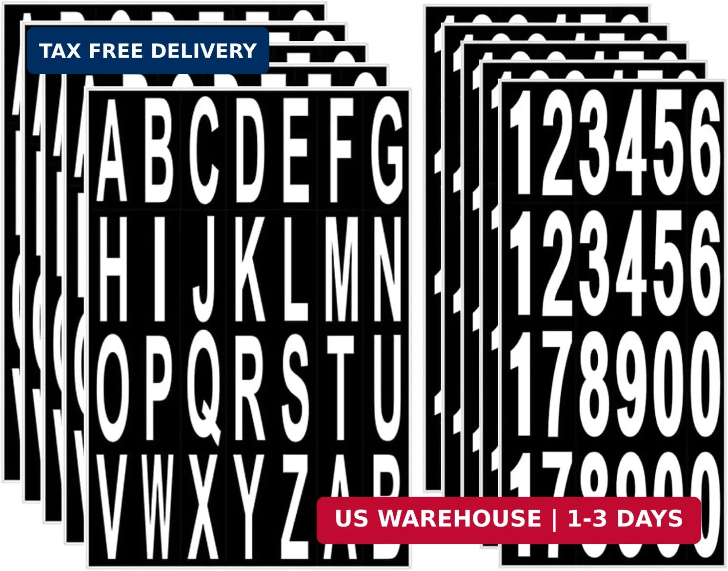 10 Sheet 3 Inch Mailbox Numbers and Letters Cut Classic Style Self-Adhesive Viny