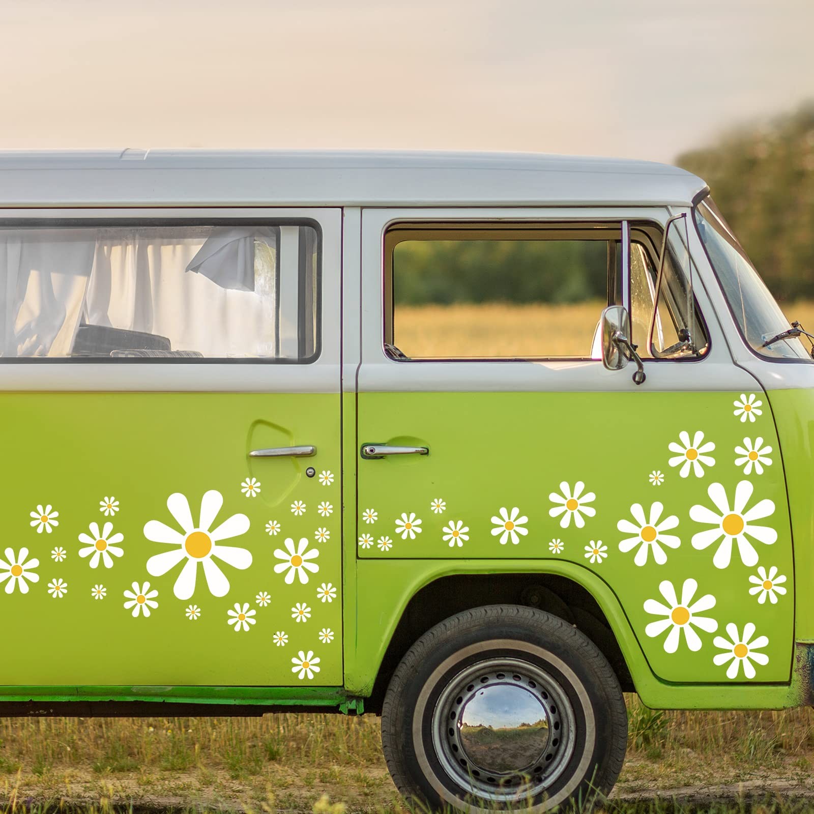 12 Sheets Daisy Car Stickers 133 Pieces Flower Car Decals Vinyl Daisy